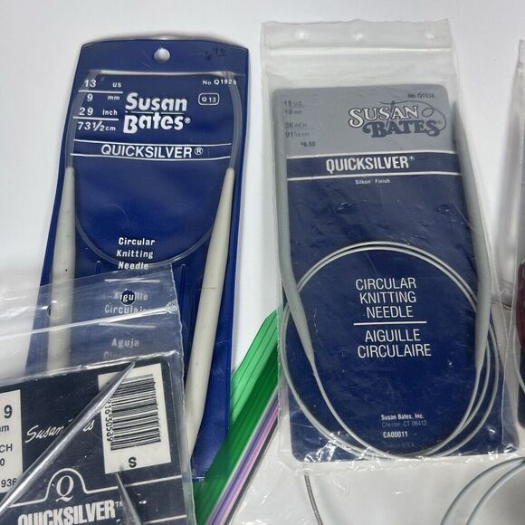 Lot of 21 Vintage Circular Knitting Needles Various Sizes Susan Bates And Others - Picture 2 of 8